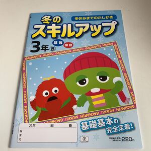 Y25.656 冬のスキルアップ ガチャピン ドリル 計算 小学3年 上 受験 テスト 予習 復習 国語 算数 理科 社会 英語 家庭科 教材 家庭学習