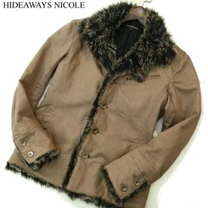 HIDEAWAYS NICOLE ハイダウェイ ニコル 秋冬 豪華ファー★ 中綿 ジャケット コート Sz.46　メンズ　A3T15505_C#N