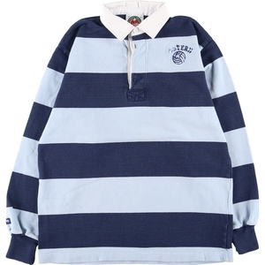 古着 RUGBY WEAR ボーダー柄 長袖 ラガーシャツ カナダ製 メンズM /eaa359996 ss2501_50