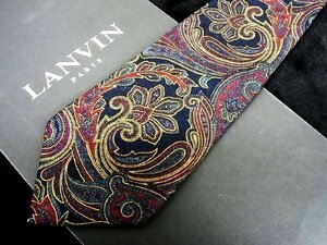 ♪今週の特売980円～♪1802♪良品【LANVIN】ランバン【ペイズリー 植物 柄】ネクタイ♪