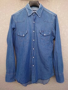 ★15 1/2-34★USA製★Wrangler★アメリカ製★米国製★ラングラー★70127MW★デニムウエスタンシャツ★デニムシャツ★ 80s90s★ビンテージ