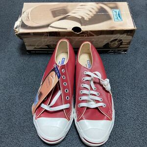 【未使用】90s CONVERSE JACK PURCELL RED LEATHER コンバース ジャックパーセル レッドレザー 24cm USA製 デッドストック ヴィンテージ 