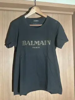 BALMAIN バルマン ブランドロゴTシャツ　44 黒金　S