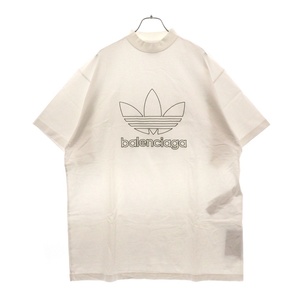 BALENCIAGA バレンシアガ 22AW ×adidas T-Shirt アディダス フロントロゴ半袖Tシャツ ホワイト 723976 TNVN8