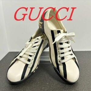 GUCCI　スニーカー　メンズ　レディース　23.5~24cm　36 1/2　本州　送料無料　ゴルフ　ボウリング　テニス　ウォーキング　シューズ　g45