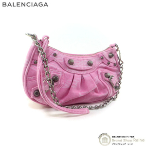 バレンシアガ （BALENCIAGA） ル・カゴール ミニ BBモノグラム デニム ショルダー バッグ 695814 ピンク（新品）