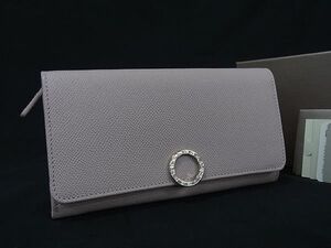 ■美品■ BVLGARI ブルガリブルガリ レザー 二つ折り 長財布 ウォレット 小銭入れ 札入れ レディース ライトピンク系 AY5119