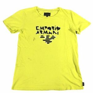//■【EMPORIO ARMANI】エンポリオ アルマーニ/半袖 Tシャツ[166cm]蛍光イエロー《中古△》/