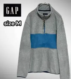 GAP ギャップ メンズ M フリース ハーフジップ ブルゾン グレー 寒さ対策