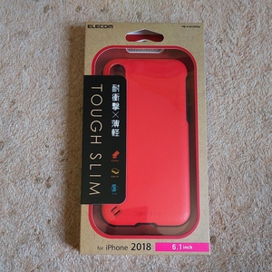 ◎ELECOM iPhoneXRケース耐衝撃TOUGHSLIMレザー調 レッド PM-A18CTSTR