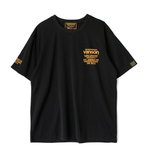 Mサイズ バンソン ドライ メッシュTシャツ VS23807S ブラック/イエロー M 吸汗/速乾 VANSON MESH T-SHIRTS (2023春夏モデル)