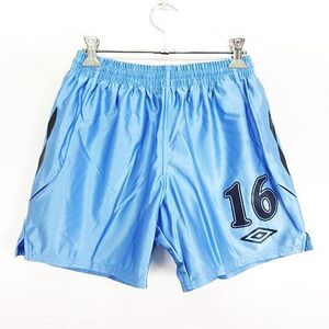 未使用品 アンブロ UMBRO UQS6007JP パンツ ボトムス ショート ハーフ ロゴ ナンバー 160 ライトブルー スポーツウェア ※EKM キッズ