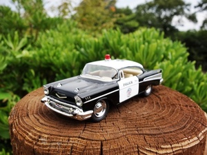 【送料350円】コルベット ベルエア １９５７年式 1/34 ＰＯＬＩＣＥ ポリス ＣＨＥＶＲＯＬＥＴ ＢＥＬＡＩＲ 警察 パトカー アメ車