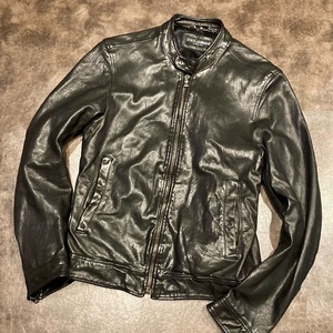 極美品！■定価:55万【レザーの王様】ドルガバ自慢のライダース◎イタリア製◎DOLCE&GABBANA 黒色◎ブルゾン レザージャケット メンズ 