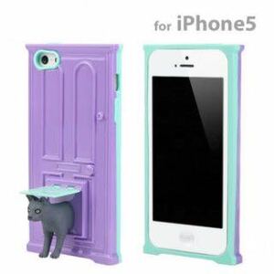 【即決・送料無料】　PET DOOR ペットドア　黒猫フィギュア付き　iPhone5ケース