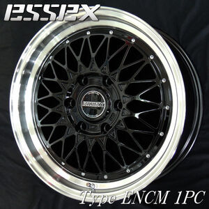 送料無料 200系ハイエース レジアスエース ESSEX エセックス ENCM 1PC ブラック 7.5J +42 225/45R18 タイヤ ホイール4本セット