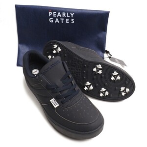 新品定価28600円 PEARLY GATES パーリーゲイツ エコレザー ソフトスパイク ゴルフシューズ 27㎝濃紺(120) 収納袋付