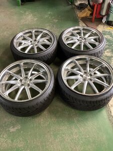 【美品・チューナーサイズ】WORK　ランベックLS10　20×9.0J　10.0J　ニットータイヤ　225/35R20　245/30R20　4本セット　クラウンなど