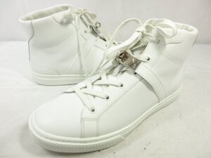 未使用品 【エルメス HERMES】 Daydream デイドリーム ケリー金具 ハイカットスニーカー 紳士靴 (メンズ) size41.5 ホワイト □30MZA6788□