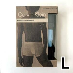 Calvin Klein ボクサーパンツ Reconsidered Micro Lサイズ 3枚セット グレー ライトブルー ブラック 送料無料 最短発送 カルバンクライン