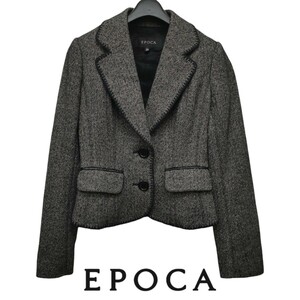 EPOCA /エポカ レディース テーラードジャケット ウール混ジャケット 38サイズ グレー系 ヘリンボーン 秋冬服 I-4856