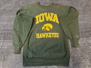 チャンピオン リバースウィーブ XL X-LARGE スウェット トレーナー USA グリーン IOWA champion reverse weave 90s カレッジ ビンテージ　