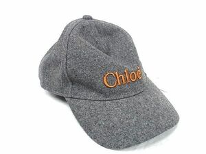 ■新品■未使用■ Chloe クロエ ポリエステル47％×ウール35％ ベースボールキャップ 帽子 表記サイズ 58 メンズ グレー系 AT5857