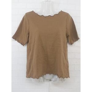 ◇ ◎ BEAMS HEART ビームスハート レイヤード 半袖 カットソー キャメル レディース P