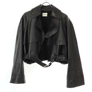 KHAITE ケイト Cropped Leather Jacket クロップドレザージャケット 01-158-08-116199 ブラック 0 ITE9B1RA9SRO