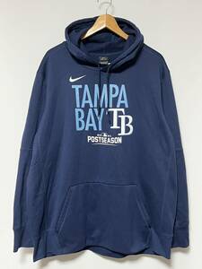 美品/XXL/MLB★NIKE/ナイキ DRI-FIT TAMPA BAY RAYS 2011 筒香嘉智 所属期 パーカー ネイビー