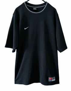 美品!! 希少!! 90s NIKE FOOT BALL GAME SHIRT ナイキ フットボール ゲームシャツ ブラック 黒 size L ビンテージ VINTAGE