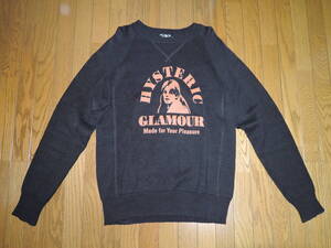 // HYSTERIC GLAMOUR ヒステリックグラマー ニット カットソー M 黒 ガール ロゴ LOGO FLANDERS LINEN