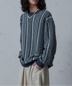 「Ellno Loset」 長袖ニット LARGE ブルー メンズ