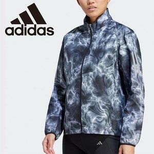 ★アディダス adidas 新品 レディース 防風 撥水 総柄 ランニング ウインドブレーカー ジャケット Lサイズ [IJ5427-L] 二 弐★QWER