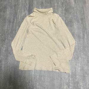 【100円スタート】ストレッチコットンタートルネックT ユニクロ UNIQLO コットン 綿 XL レディース