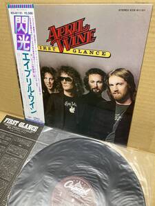 美盤LP帯付！エイプリル・ワイン April Wine / First Glance 閃光 Toshiba ECS-81151 ローラー ROLLER HARD ROCK METAL 1978 JAPAN OBI NM