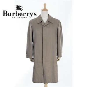 A5078/秋冬 BURBERRY バーバリー コットン シルク ライナー付き 裏ノバチェック 比翼 膝丈 ステンカラーコート90 165 灰色/メンズ ビジネス