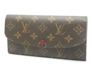 中古 良品 LV ルイヴィトン モノグラム 長財布 ポルトフォイユエミリー M60697 フューシャ