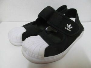 (55413)アディダス　adidas　キッズ　サンダル　 スーパースター　FV7586　21.0㎝　ブラック　USED