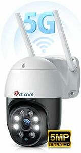 Ctronics 防犯カメラ 屋外 5MP 5GWi-Fi 自動追跡 プリセット機能 スマホ・PC遠隔操作 FTP/ONVIF/N