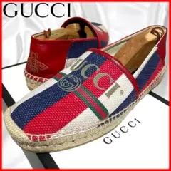 【GUCCI】美品グッチ レア GG トリコ エスパドリーユ スリッポン25.5