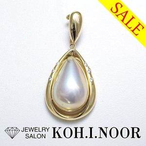 《SALE》タサキ マベパール ダイヤモンド 0.07ct 18金イエローゴールド K18YG ペンダント トップ TASAKI 真珠 パール