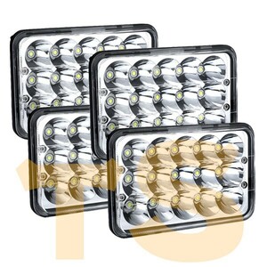 送料無料☆ LED ヘッドライト 4x6 H4 Hi/Low切替式 H6545 H4656 H4651 H4652 H466 フォード・バン ピータービルト・ケンワース・トラック