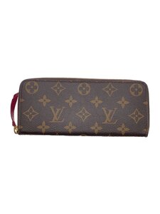 LOUIS VUITTON◆ポルト・フォイユ・クレマンス_モノグラム・キャンバス_BRW_フューシャ/PVC/BRW/レディース