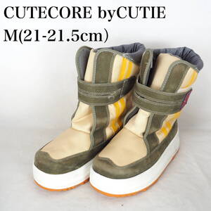 EB4861*CUTE CORE By CUTIE*ジュニアスノーブーツ*M(21-21.5cm）*薄いベージュ*