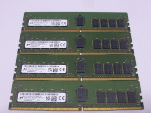メモリ サーバーパソコン用 Micron DDR4-2933 (PC4-23400) ECC Registered 16GBx4枚 合計64GB 起動確認済です MTA18ASF2G72PZ-2G9E1VI