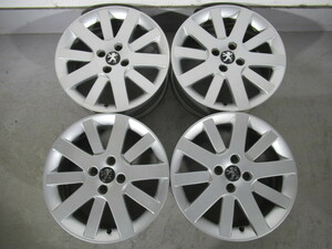 激安即決！PEUGEOT純正 17×7.0J 108-4H ET28 65.1Φ 中古アルミホイール 4本 プジョー 206 207 307 308 流用 シトロエン DS3 DS4 等