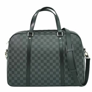 本物 ルイヴィトン LOUIS VUITTON LV ヨーン ダミエ グラフィット 2WAY ショルダーバッグ ビジネスバッグ ブラック グレー N48118