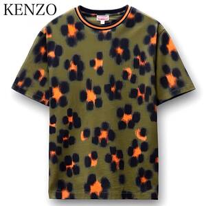 Lサイズ★ KENZO ケンゾー HANA LEOPARD CLASSIC T-SHIRT レオパード クラシックTシャツ 花柄 総柄 カーキ グリーン NIGO