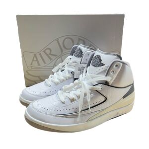 未使用 Nike Air Jordan 2 White and Cement Grey DR8884-100 US9.5 27.5cm ナイキ エアジョーダン ホワイトセメント